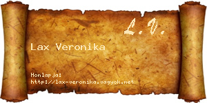 Lax Veronika névjegykártya